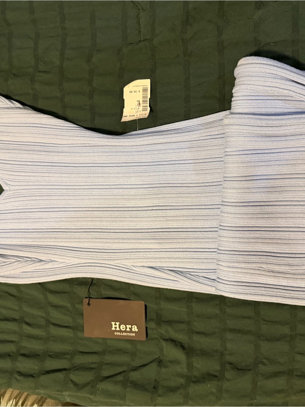 Hera Collection Pale Blue Ribbed Tank Top